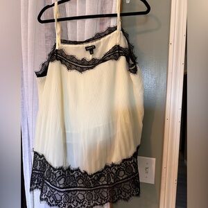Torrid Cream and Black Lace Camisole